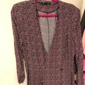 Zara floral double breasted romper